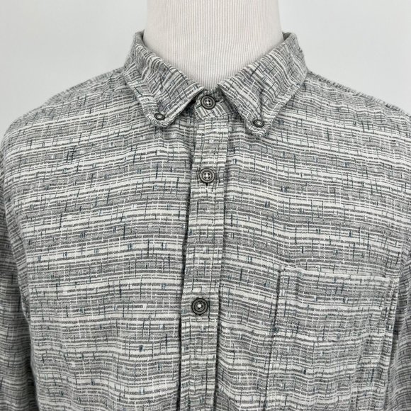 Carbon2Cobalt Men's Shirt Top XL Extra Large Gray Blue Cotton Linen - Picture 1 of 6
